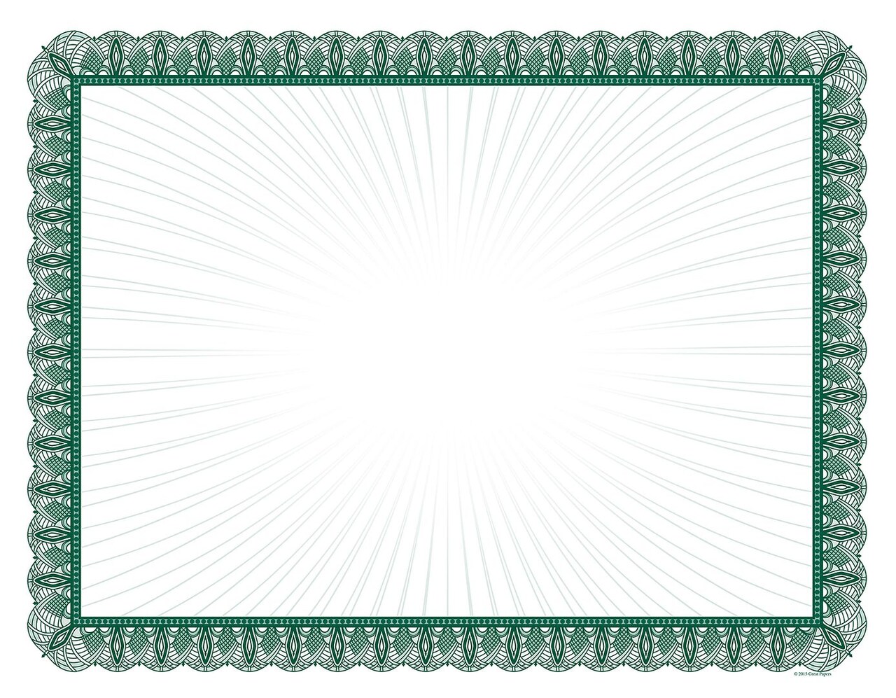 Great Papers! Value Certificate, Green Border, 8.5" x 11", Printer Compatible, 100 Count